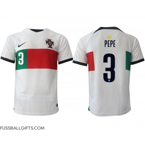 Portugal Pepe #3 Fußballbekleidung Auswärtstrikot WM 2022 Kurzarm